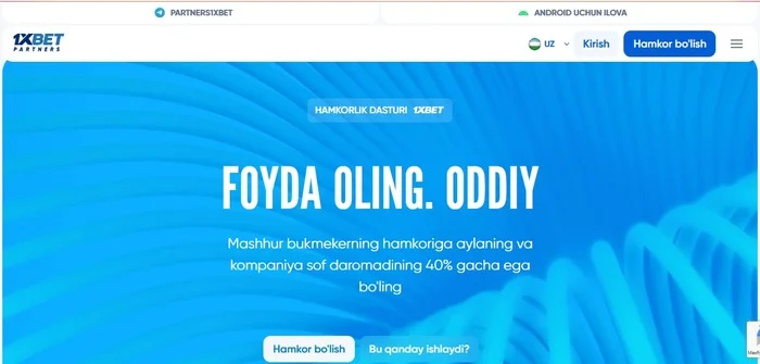 1xBet UZ hamkorlik dasturi